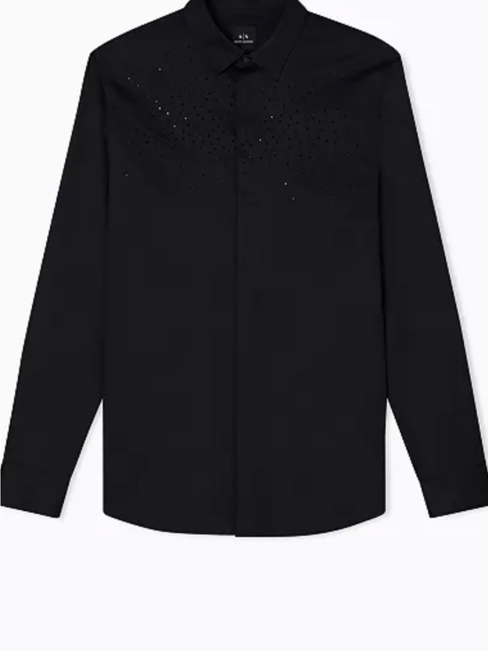 Armani Exchange black Long-Sleeve Men’s Shirt with Subtle Stud Detail, NWT, XL